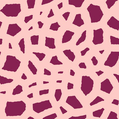 Pink seamless pattern with organic shapes