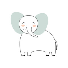 Cartoon elephant isolated on white background EPS