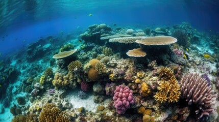 Naklejka na ściany i meble coral reef in sea Generated AI
