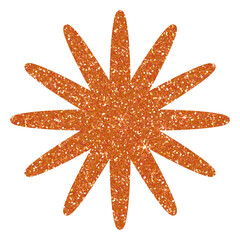 Orange flower glitter on transparent background. Design for decorating,background, wallpaper, illustration