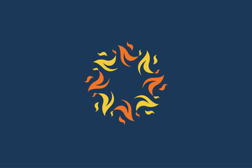 Illustration vector graphic of round fire geometric. Good for logo