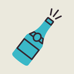 Champagne bottle isolated vector icon