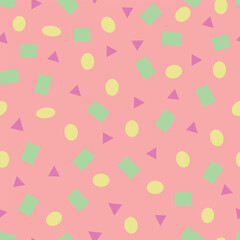 Vector squares, circles, and triangles pattern background. Perfect for fabric, scrapbooking, wallpaper projects Generative AI
