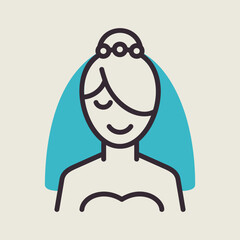 Bride isolated design vector icon