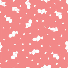 Vector white squares, circles, and triangles pattern background. Perfect for fabric, scrapbooking, wallpaper projects Generative AI