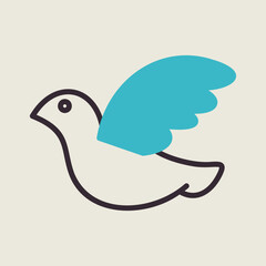 Wedding dove isolated vector icon