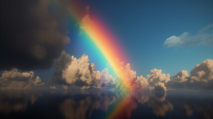 cloud rainbow in the sky. Generative AI