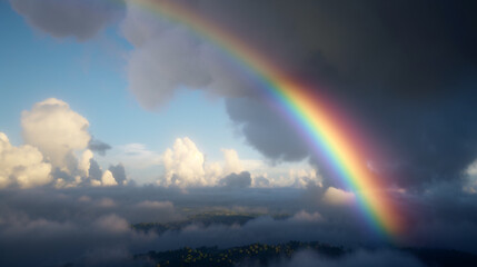 Naklejka na ściany i meble cloud rainbow in the sky. Generative AI