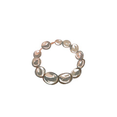 Baroque pearl jewelry bracelet isolated on white background. Watercolor hand drawing style illustration. Art for design - 598887841