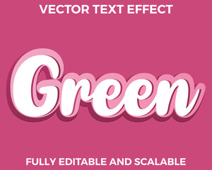 Green editable 3d text effect style vector design.