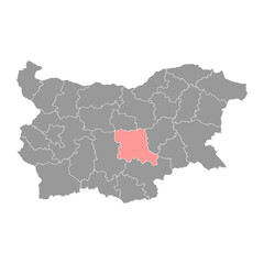 Stara Zagora map, province of Bulgaria. Vector illustration.