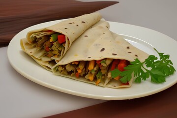 vegetable and meat lavash - generative ai