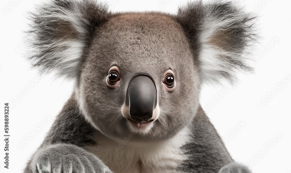 Poster white background with a koala generative ai generative ai