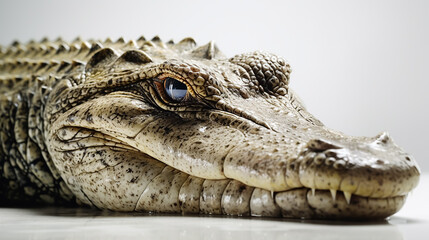 Crocodile, white background. Generative AI
