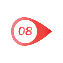 Number Bullet Point Colorful Markers 1 to 12 Vector illustration