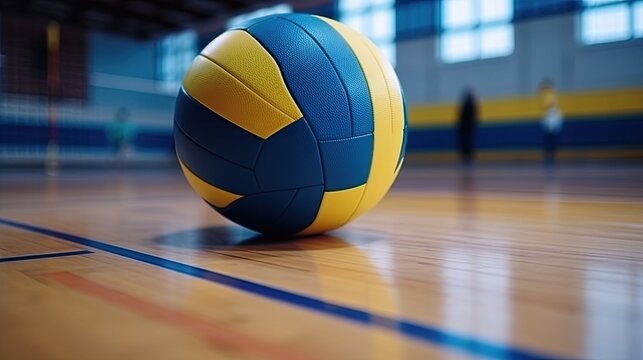 volleyball ball on the court Generative AI