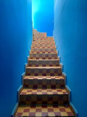 escalier bleu Maroc