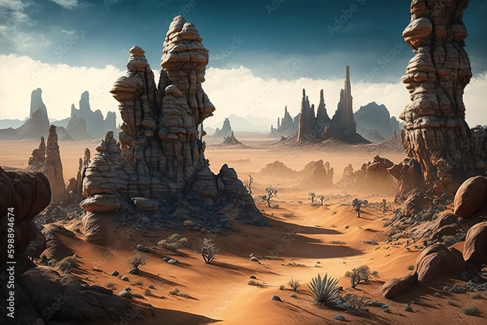 Aufkleber geography marked by many rock outcrops generative ai generative ai