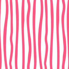 Seamless pattern with pink vertical wavy lines