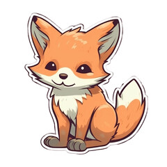 Obraz premium red fox cartoon sticker