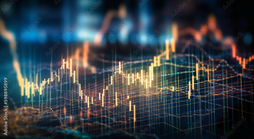 Aufkleber this image is of a stock market graph with various lines on it