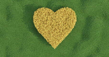 Flower garden in the shape of a heart