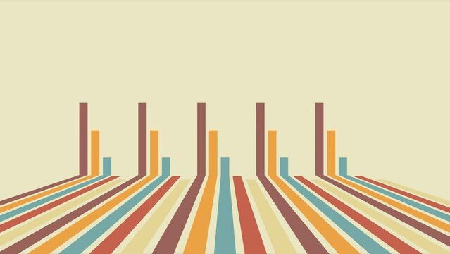 60s 70s animation vintage retro colors background video in modern style classic wall camera slide