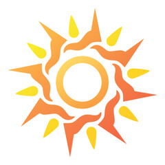 A warm and bright symbol of the sun. Sun icon