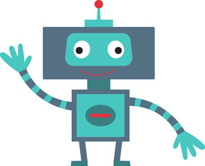 Fototapeta premium robot child in doodle style isolated vector