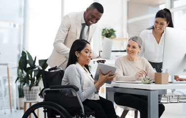 Shes got a lot to show them. a group of diverse businesspeople having an informal meeting in their...