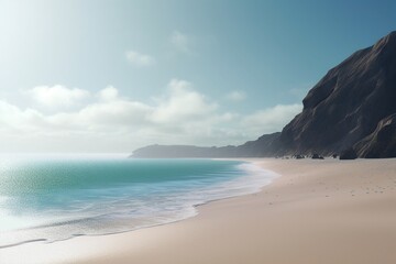 Fototapeta na wymiar A minimalist landscape with a scenic coastal or beach region, Generative AI