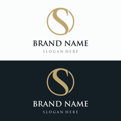 Logo design abstract template initial letter s element with geometry. Modern and minimalist artistic s symbol.