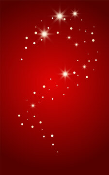 White Snowflake Vector Red Background. Sky