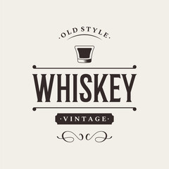 Vintage premium whiskey logotype label with hand lettering. for drinks , rum, pub, company.