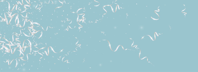 Foil Streamer Anniversary Vector Panoramic Blue