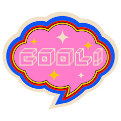 Cool from 2000. Vector illustration of y2k, 2000s, 1990s,  graphic design. Comic element for sticker, poster, graphic tee print, bullet journal cover, card. Bright colors	