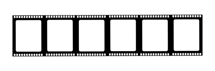 Six pictures film strip texture with blank space, png isolated background