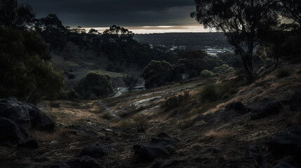 darkness landscape. Generative AI