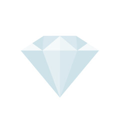 Diamond icon. Blue gem shining. Precious jewel isolated vector illustration.