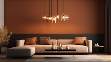 Mockup wall with armchair in living room with a wall modern living room. Generative Ai