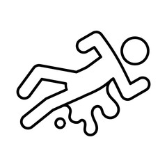 Victim, Crime Scene Icon Outline Vector Illustration