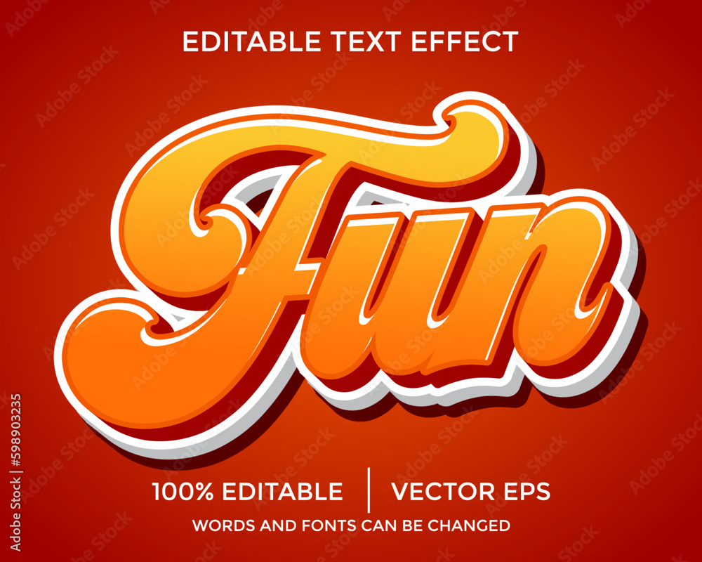 Poster fun text effect, editable text style