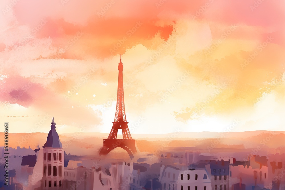 Poster a picture of the eiffel tower in paris with some text underneath it generative ai generative ai