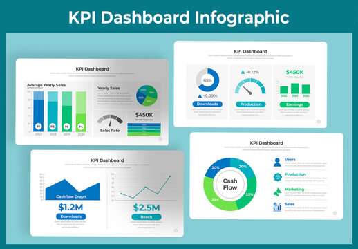 Colorful KPI Dashboard Infographic Layout