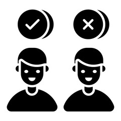 Conceptual solid design icon of selected user