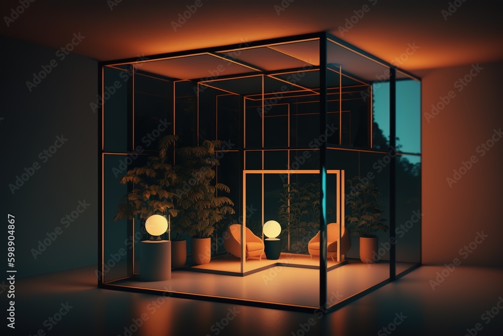 Poster bright space enclosed by glass walls generative ai generative ai
