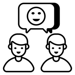 A linear design icon of customer response