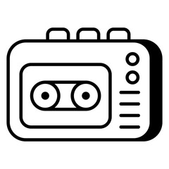 A premium download icon of cassette player