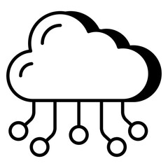 Premium download icon of cloud networking