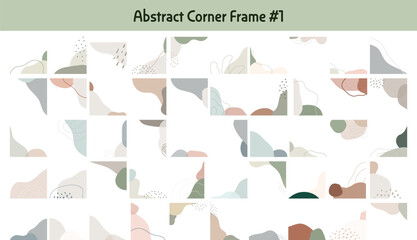 Earth Tone Freeform Organic Shape Corner Frame Collection #1